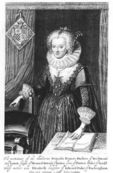 Frances hercegnő, Richmond és Lennox hercegnő portréja, Guilh metszete, 1623
